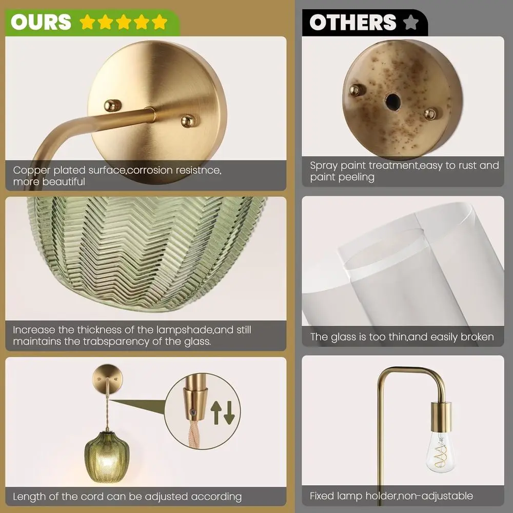 Zestaw 2 bezprzewodowych kinkietów RGB z możliwością ściemniania, zasilanych bateryjnie, sterowanych pilotem, nowoczesne do sypialni i salonów