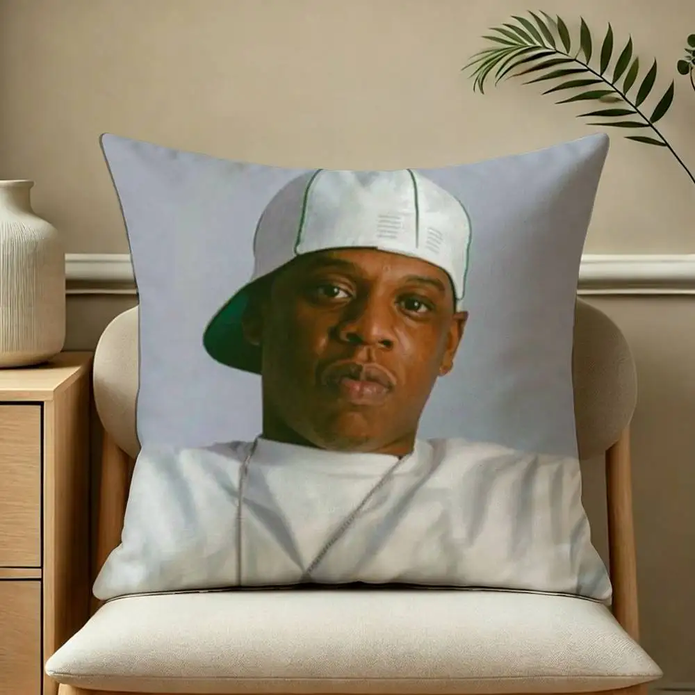Pop-Rap Singer Jay Z-Z Square Double-Sided printed Pillow Case Bedroom Bedside Pillow Sofa Cushion Cover