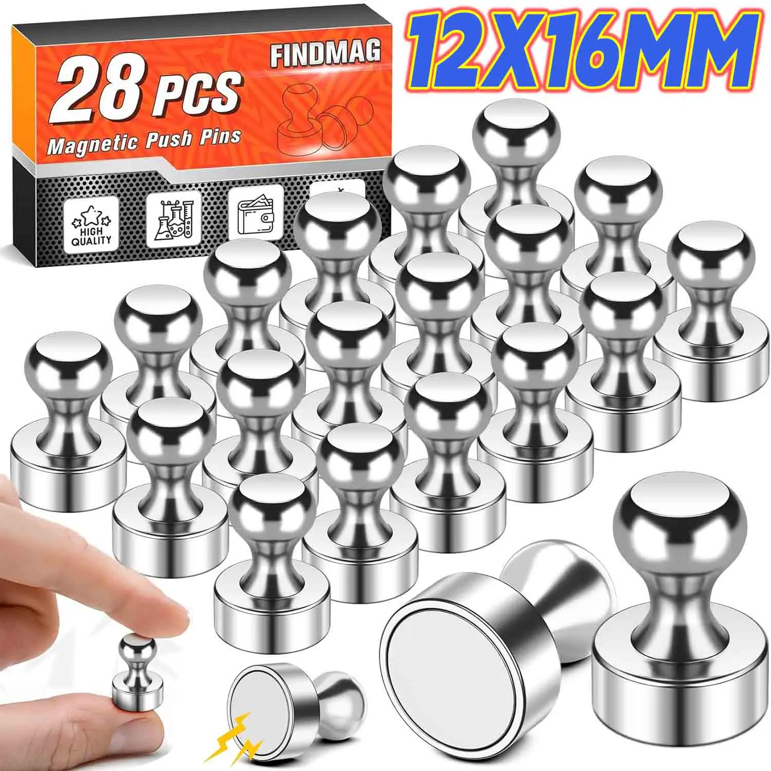 1/28 Uds. De uñas magnéticas para oficina, caligrafía y pintura, refrigerador, imán fuerte, pizarra blanca para enseñanza de uñas, uñas magnéticas de 12x16mm