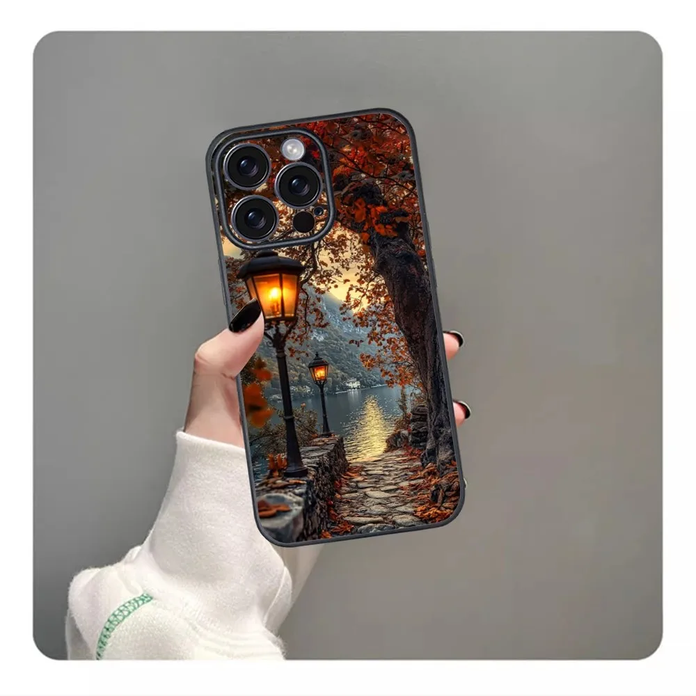 Autumn dusk sunset Phone Case For iPhone 16 15 14 13 12 11 PRO MAX PLUS Mini TPU Soft to Skin-friendly case