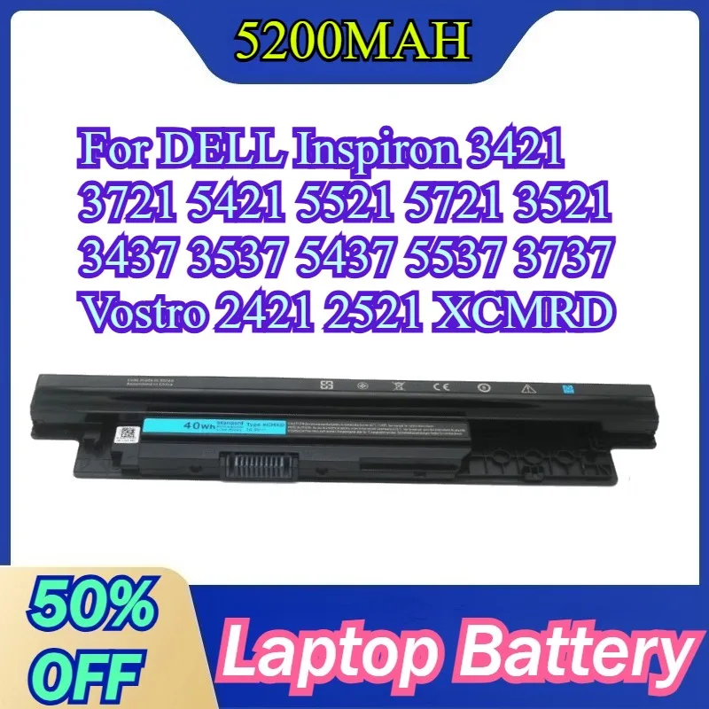 

5200MAH MR90Y Laptop Battery for DELL Inspiron 3421 3721 5421 5521 5721 3521 3437 3537 5437 5537 3737 Vostro 2421 2521 XCMRD