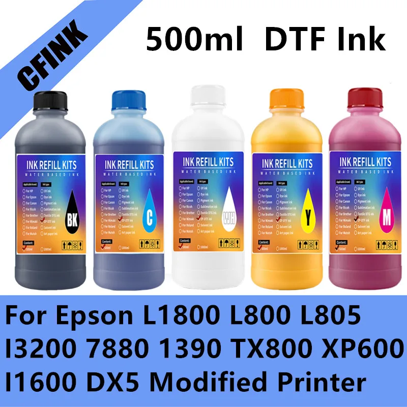 

500ml DTF Ink Eco DTF Ink For Epson Print head i3200 XP600 TX800 L1800 1390 L805 All DTF Ink Printing
