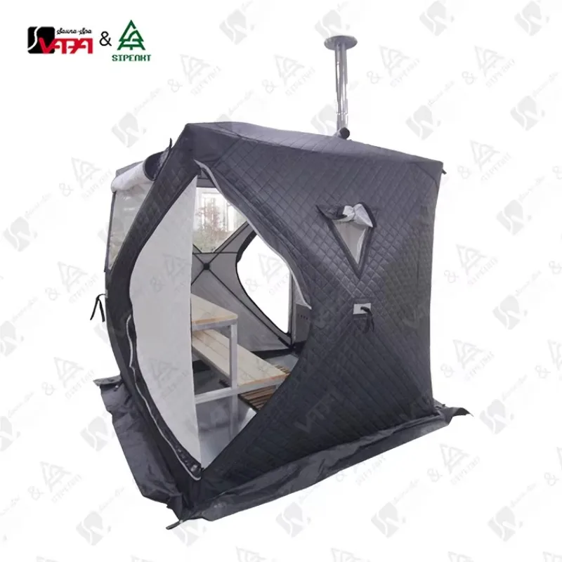 4‑Person Portable Outdoor Sauna Tent Complete Set With Stove & Bench For Backyard Steam Sauna