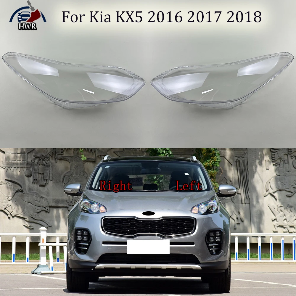 

Car Front Headlight Cover Headlamp Lampshade Lampcover Head Lamp light Covers Lens Shell Caps For Kia KX5 2016 2017 2018
