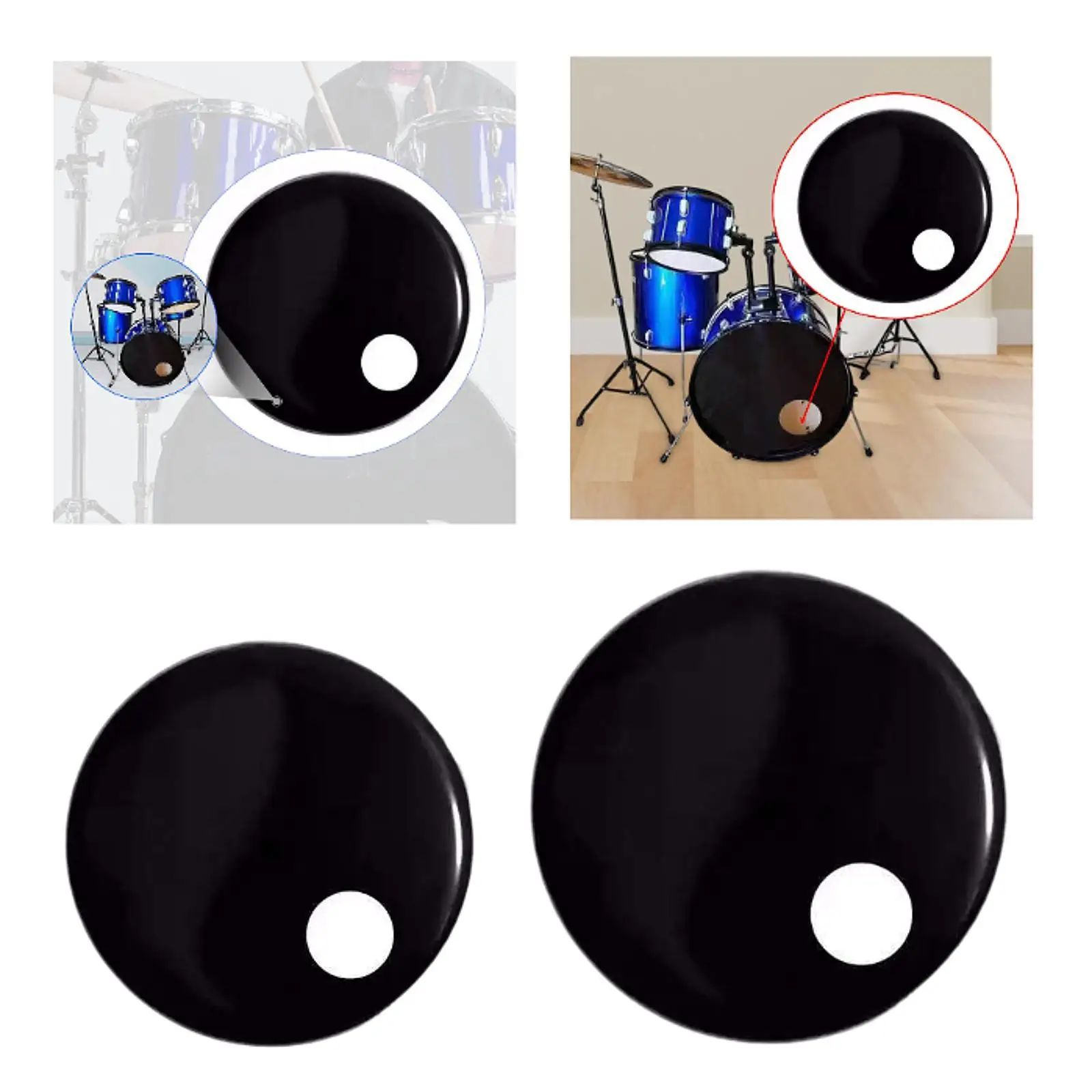 

Resonant Bass Drum Head for All Music Genres Replacement Professional Parts Good Sound Metal Smooth Drumhead Drum Accessories