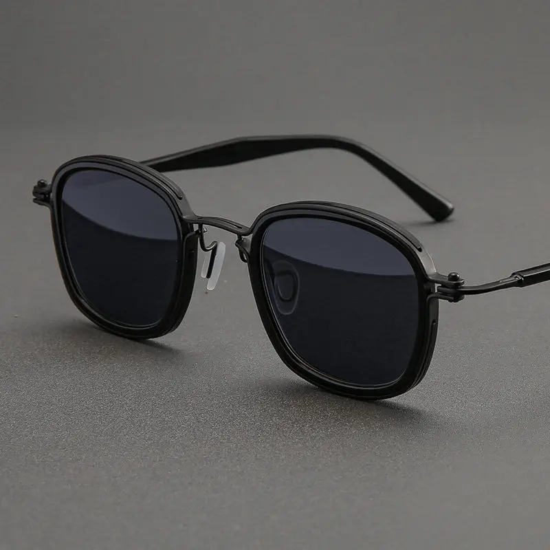 

Винтажные квадратные поляризационные солнцезащитные очки ручной работы для мужчин и женщин, ретро-очки из титана для активного отдыха, защита от ультрафиолета UV400, модные солнцезащитные очки