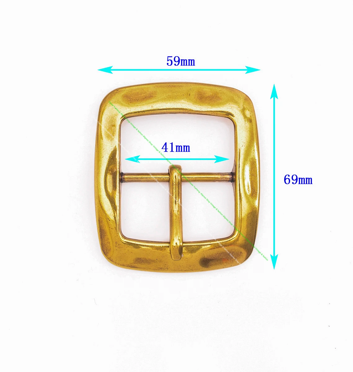 40Mm Heavy Solid Gold Plated Clipped Corner Center Bar Pin Buckle Leathercraft Waist Belt Buckle Accessories Hardware