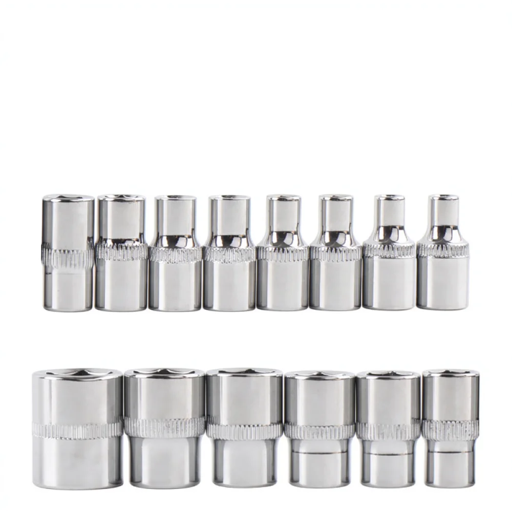 For Xizima 1 4 Inch Drive Shallow Socket Chrome Vanadium Steel Metric Hex Bit Repair Tool Manual Wrench Accessory 4mm To 14mm
