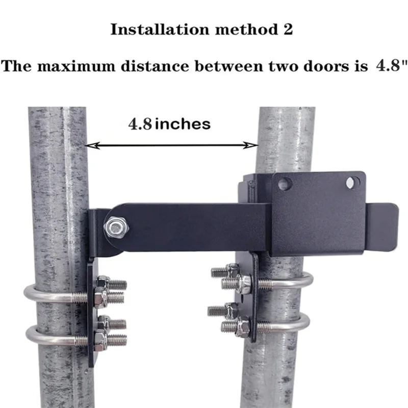 A37T-For Ranch Fences Strongarm Design With Padlock Holes For Yard Gates Chain Latch For 1-3/8" Gate Frames Pipe Sizes.