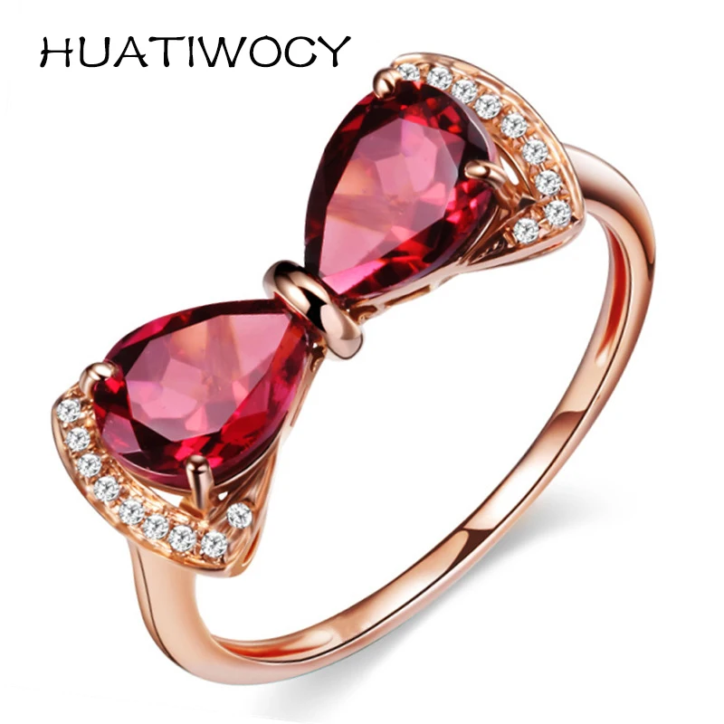 

Retro Ring Silver 925 Jewelry with Ruby Zircon Gemstone Bowknot Shape Open Finger Rings for Women Wedding Party Promise Gifts