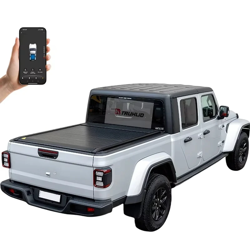 

Aluminum Alloy Electric Tonneau Cover for Gladiator Retractable Roller Shutter with Smart Control App Fits Pickup Ranger