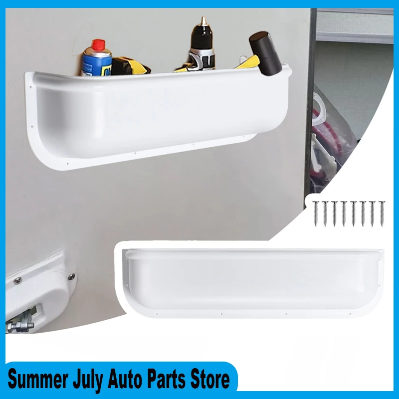

1PCS RV Universal Armrest Door Storage Box Container White Bracket Tray Saves Space RV Interior Multifunctional Accessories