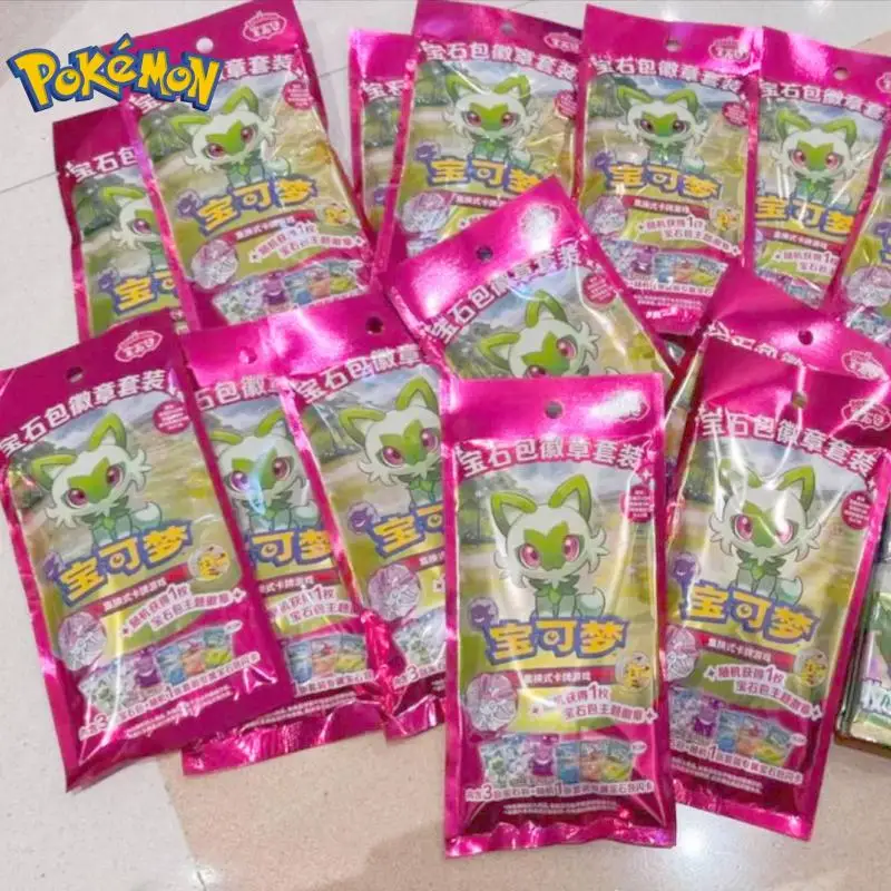 100-オリジナルポケモンジェムバッグバッジセット-vol1-vol2-vol3-中国-ptcg-コレクションカードフラッシュカードバッジ誕生日プレゼント