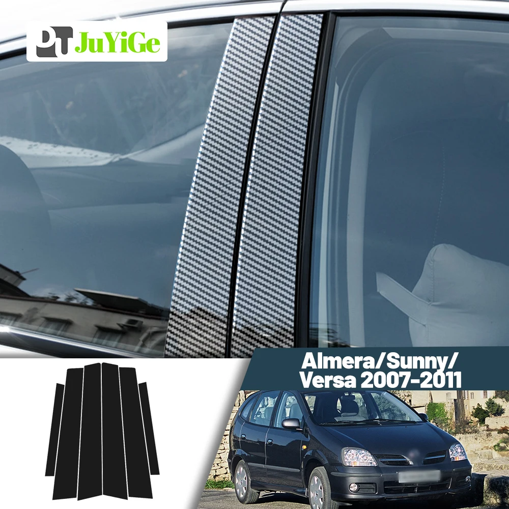 

Glossy Black Carbon Fiber Window Door Deal B C Pillar Post Cover Sticker For Nissan Almera Sunny Versa 2007-2011 2008 2009