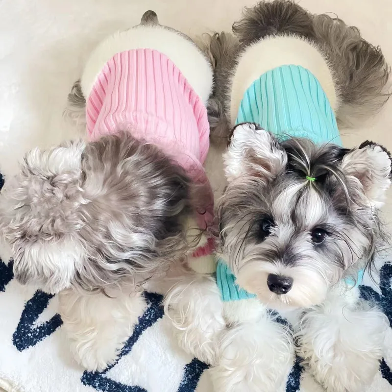 Fashion Pet Warm Sweater Dog Lady Style Sweater Cardigan Coat Knits Clothes For Small Medium Dog Schnauzer Yorkie Sweater XS-2XL