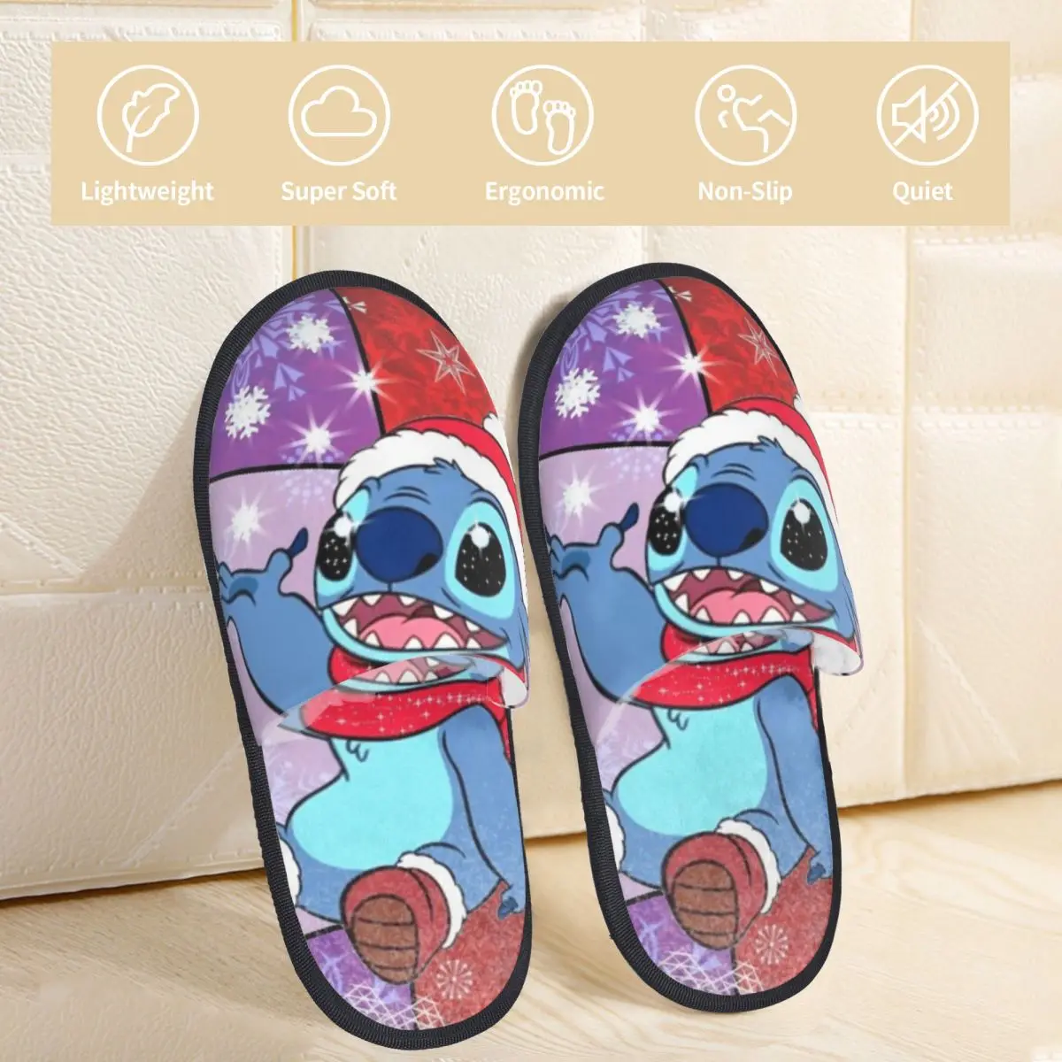 غرزة شبشب عيد الميلاد الأحمر داخلي شرائح رغوة الذاكرة الناعمة غير قابلة للانزلاق #2