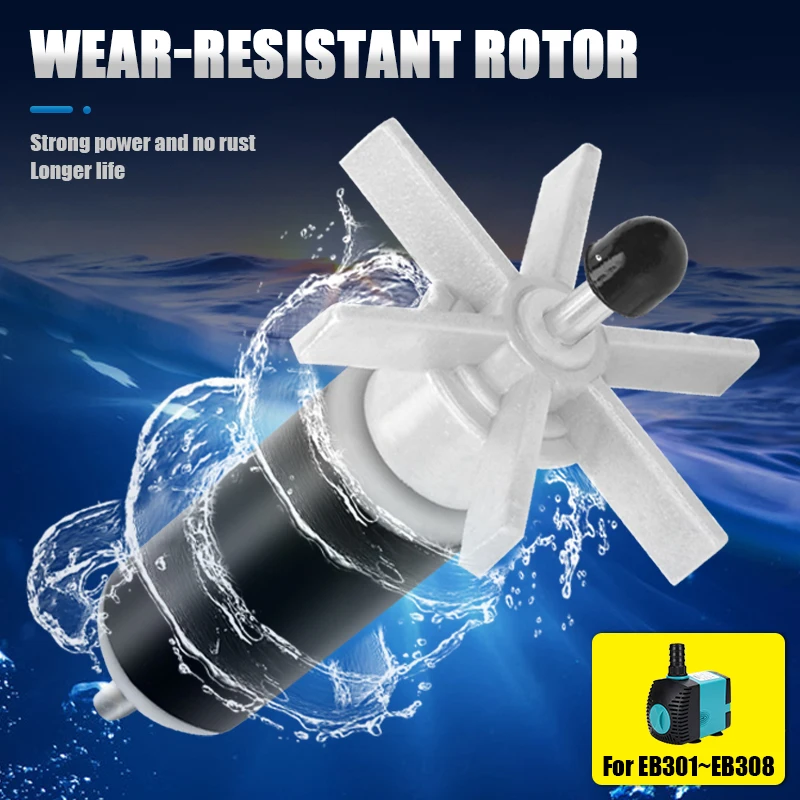 Aquarium Water Pump Replacement Rotor Accessories Steel Shaft Ceramic Shaft Spare Rotor Replacement Impeller For Fish Tank Pump