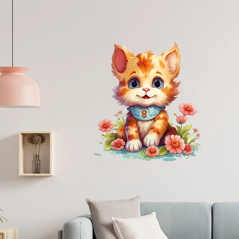 Tiger, Katzen, Hunde, Kaninchen, verschiedene Tiere, Wandaufkleber, Kinderzimmer, Hintergrund, Heimdekoration, Wandbild, Wohnzimmer, Tapetenaufkleber – Detail 3