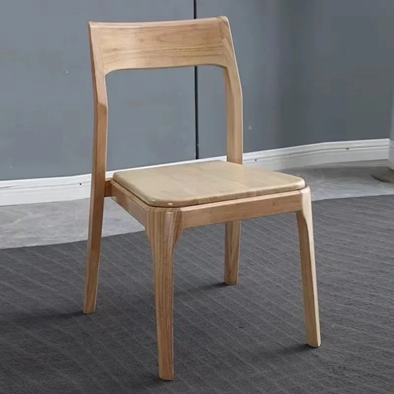 

Solid wood dining chair small apartment household dining room living room backrest tenon and mortise Nordic modern comfortable s