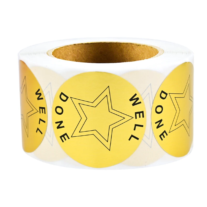 500Pcs 1.5In/3.8Cm Gold Round Star Thank You for Purchasing Product Gift Decoration Stickers Handmade Stickers, Small Business Stickers, Envelope Stickers, Product Purchase Thank You Stickers Gift Decoration Stickers - view 5