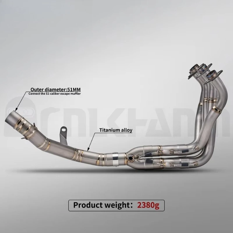 Forged Exhaust System For Motorcycle2017-2025 Kawasaki Z900 Motorcycle Exhaust Tips Header Pipe Connect 51MM Muffler Front Link