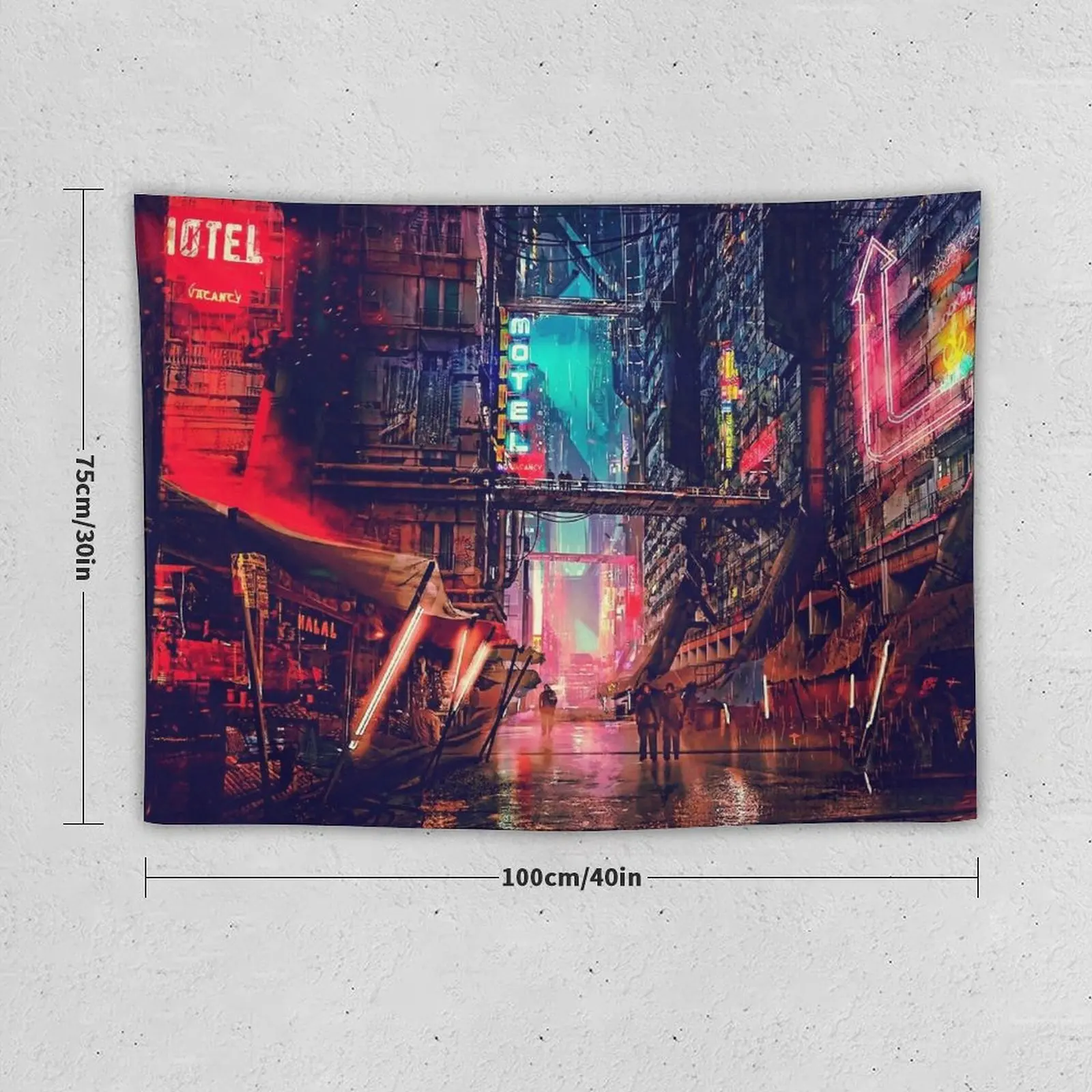 Anime Cyberpunk Downtown Tapestry Home Decorations Aesthetic Wallpapers Home Decor Luxury Living Room Decoration Tapestry