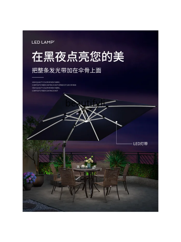 Outdoor Sunshade Patio Umbrella Roman Umbrella Outdoor Large Sun Umbrella Balcony Terrace Garden Outdoor Outdoor Umbrella