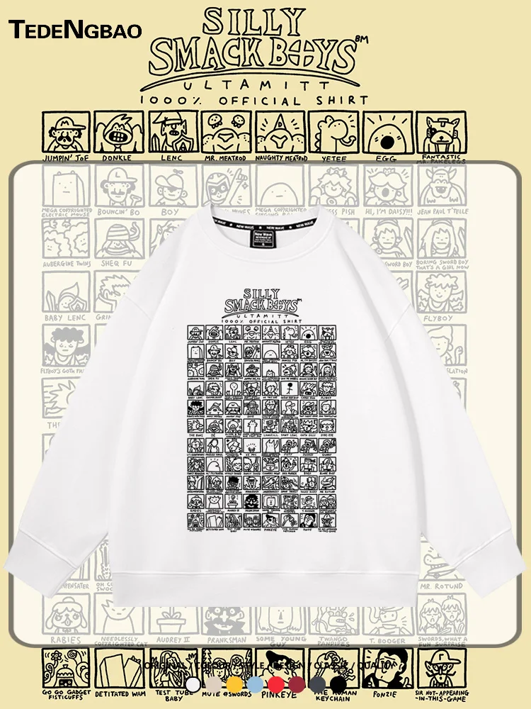 

Мужская толстовка Nintendo Battle Royale в стиле коллаборации, свободного кроя, с круглым вырезом, для студентов, осенне-зимняя, повседневная, из хлопка и полиэстера