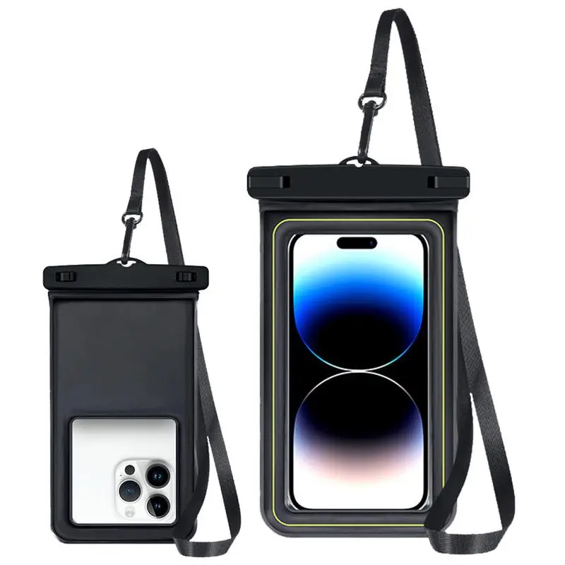 Cell Phone Dry Bags Floating Sponge Underwater Cellphone Protector Bag Transparent With Sealing Strips & Lanyard For Beach