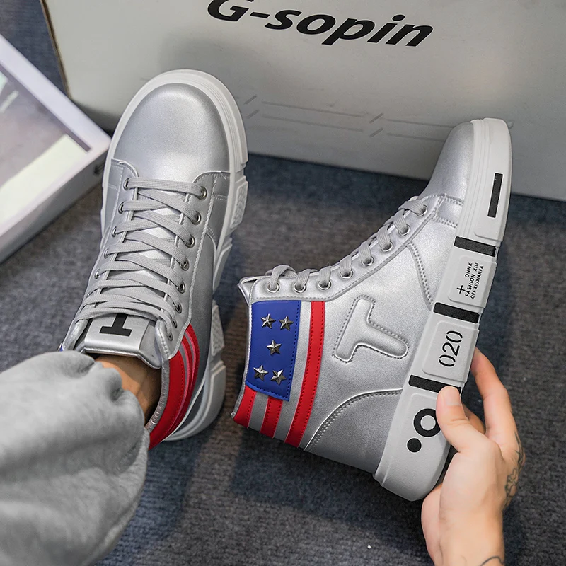 Sneakers alla moda da uomo alla moda comode scarpe da ginnastica Casual in oro di lusso con suola spessa di alta qualità di alta qualità 2024