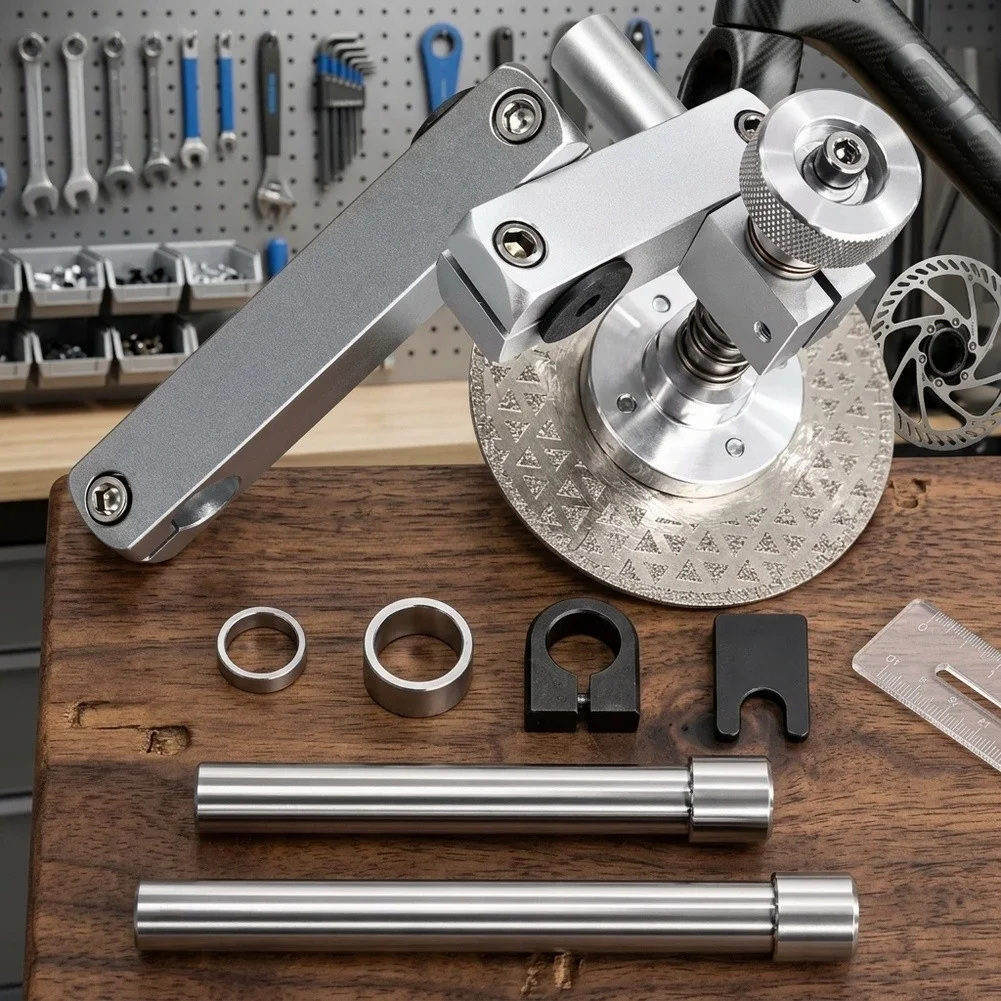 Präzisionswerkzeug zur Einstellung der Bremsbeläge, Gabelbremswerkzeug, silberfarbenes und schwarzes Werkzeug zur Ausrichtung der Bremsbeläge, Konstruktion aus Aluminiumlegierung – Detail 15