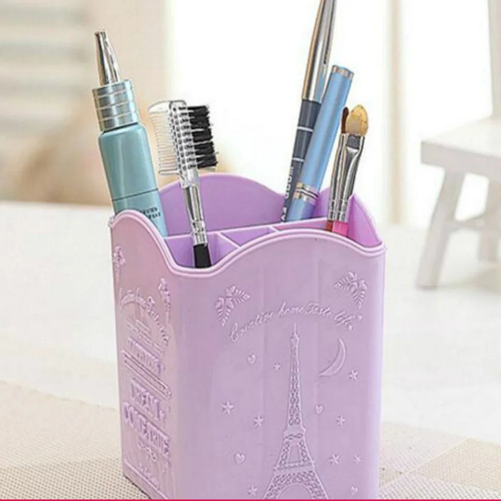 

1pcs PP Desktop Storage Case Multi-function Plastic Pen Holders 4 Grid Sub-grid Make up Cosmetic Holder Office School Supplies