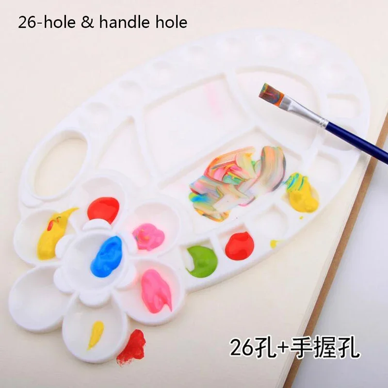 26 Wells Palette Art Alternatives Paint Plastic Palette White Watercolor Palette Pigment Tray Painting Tool