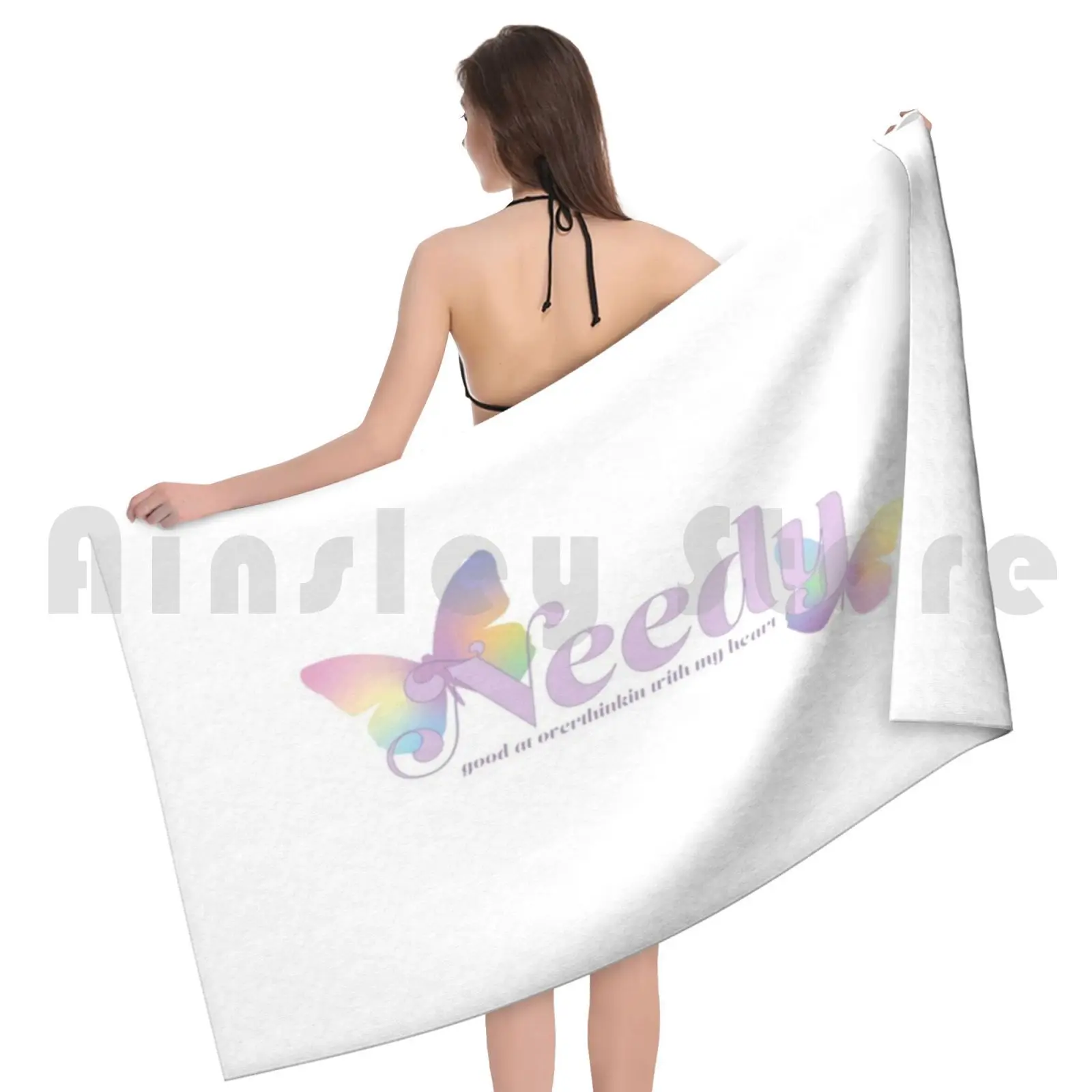 المحتاجة قوس قزح الفراشة منشفة استحمام وسادة الشاطئ أريانا أري المحتاجة شكرا لك التالي الحلي قوس قزح كلمات الموسيقى اللطيفة