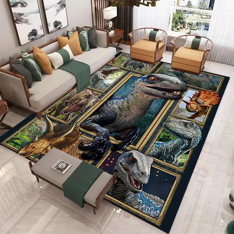 

3D Dinosaur Carpet Cute Animal Rug Jurassic Park Floor Mat For Kitchen Bathroom Entrance Hallway Decor Living Room Tea Table Mat