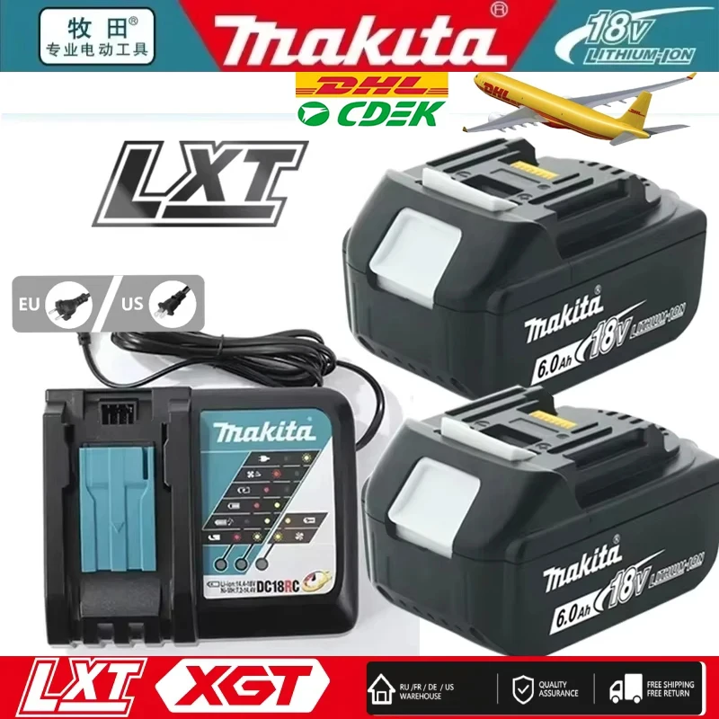 

Makita Genuine 18V Battery 6Ah Rechargeable Power Tools，18V makita with LED Li-ion Replacement LXT BL1860B BL1860 BL1850