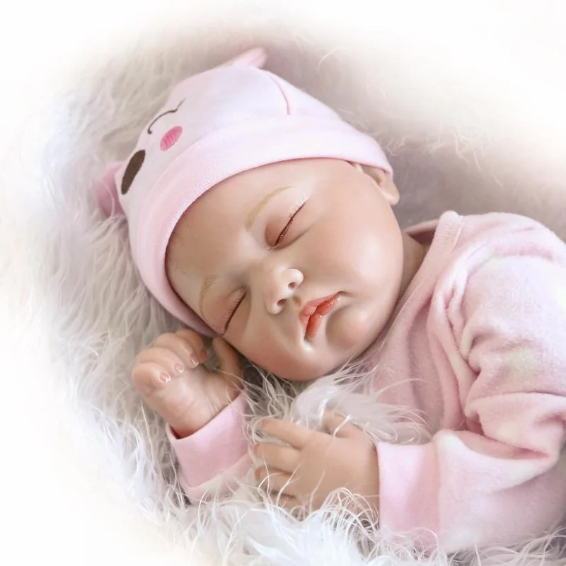 

22-Inch New Reborn Doll High Simulation Soft Vinyl Doll Children's Companion Toy Girl Gift Can Sit Or Lie Down Can Move W-211