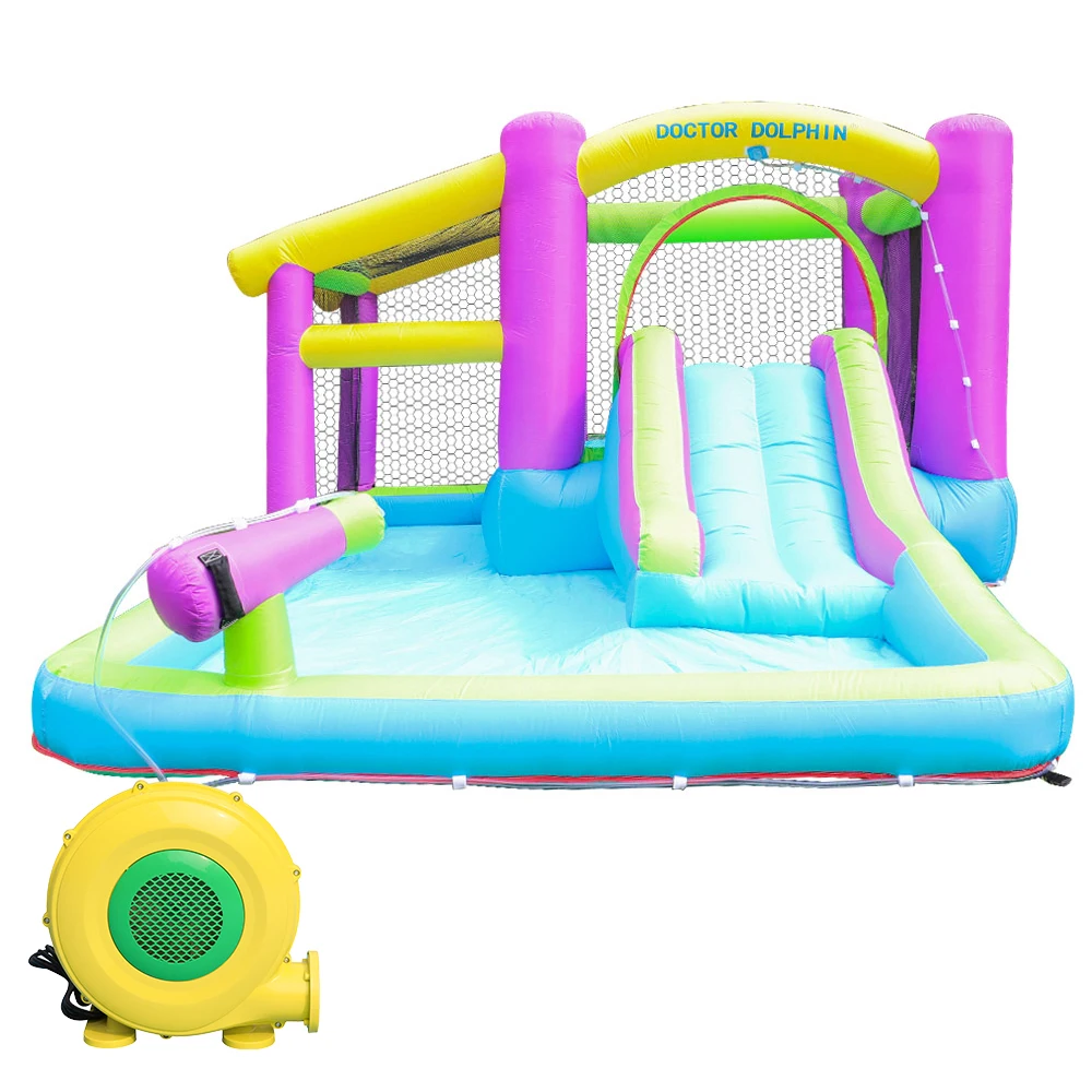 

Doctor Dolphin Factory Hot Sale Inflatable Water Slide Jumping Bouncy Castle Bounce House With Pool