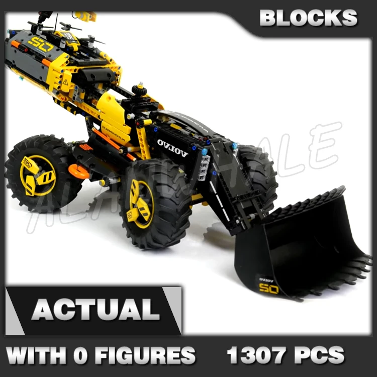 1307pcs 2in1 Technical Concept Wheel Loader ZEUX Hauler PEGAX 4-wheel Steering 20084 Building Block Set Compatible with Model