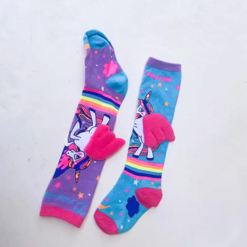 Girls\' Socks Four Seasons Trend Cartoon Cute Unicorn Long Tube Over The Knee Comfortable Casual Children\'s Socks Gift