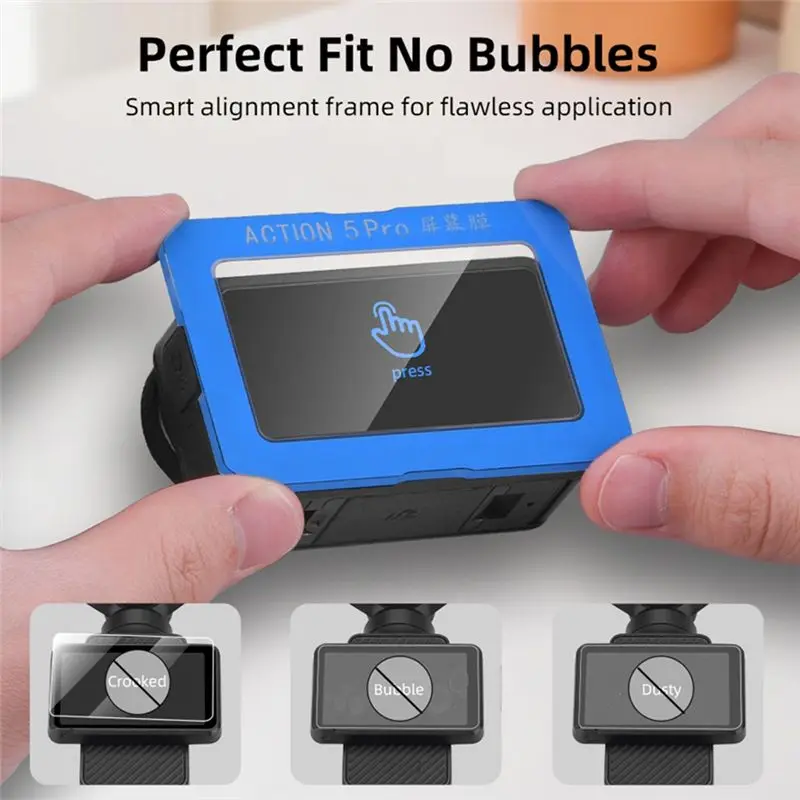 A34T AR Anti-Reflection Protective Film for DJI Osmo Action5pro, Lens and Screen, Includes Bracket, 9H Hardness
