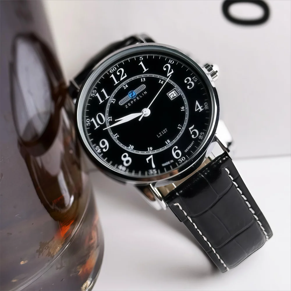 New Fashionable Simple 3-Pin Zeppelin Watch Luxury Automatic Date Men's Watch Classic Retro Business Leisure Quartz Watch