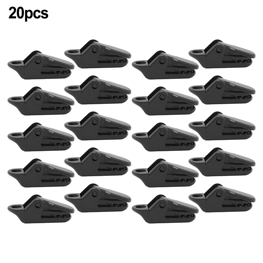 Clamps Clips 10/20pcs Accessories Black Buckle Camping Tool Fittings Heavy Duty Parts Plastic Replacement Reusable