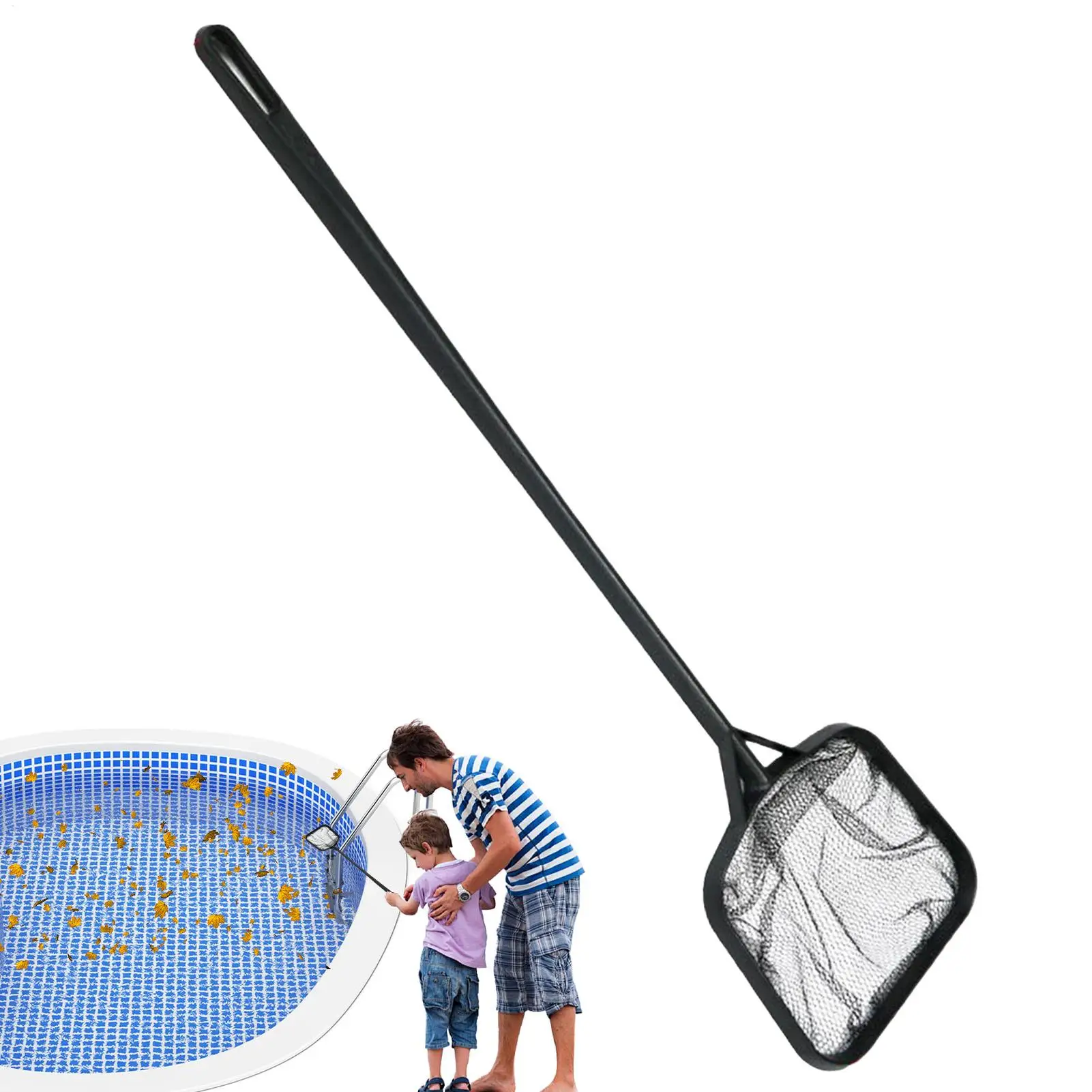 Red de pesca cuadrada para acuario, red de mano con mango largo, equipo de pesca, 1 unidad, para capturar peces ornamentales, camarones, accesorios de limpieza para acuarios