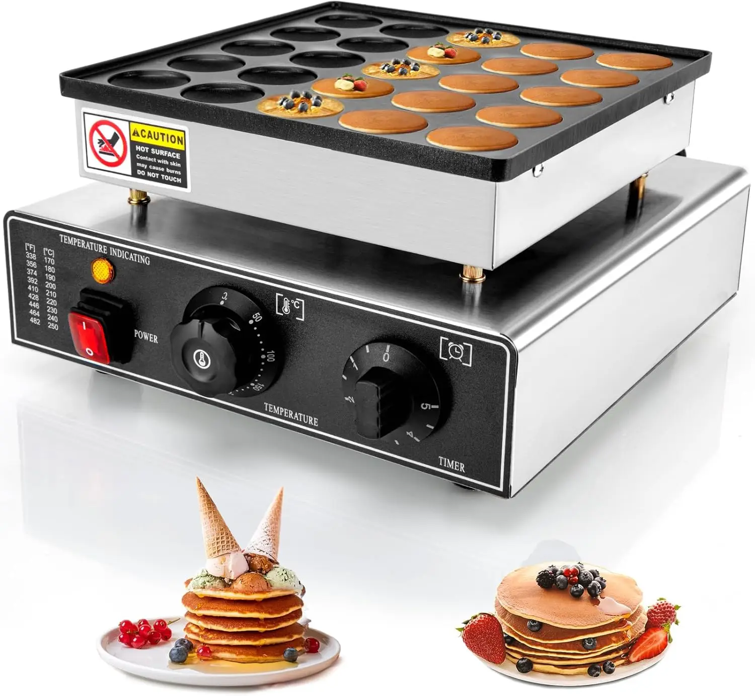 

25PCS Mini Pancakes Maker Machine, 110V 950W Electric Commercial Non-stick for Home Restaurant