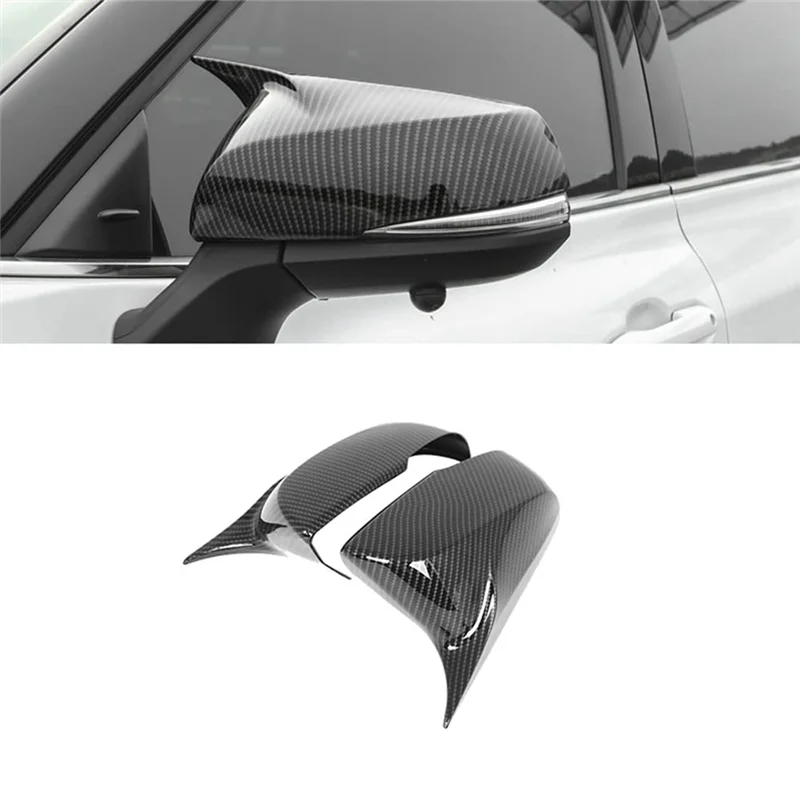 

P-Premium-Car Side Rear View Mirror Guard Cover Trim For Toyota RAV4 2019-2023 Parts Accessories (Carbon Fiber Pattern)