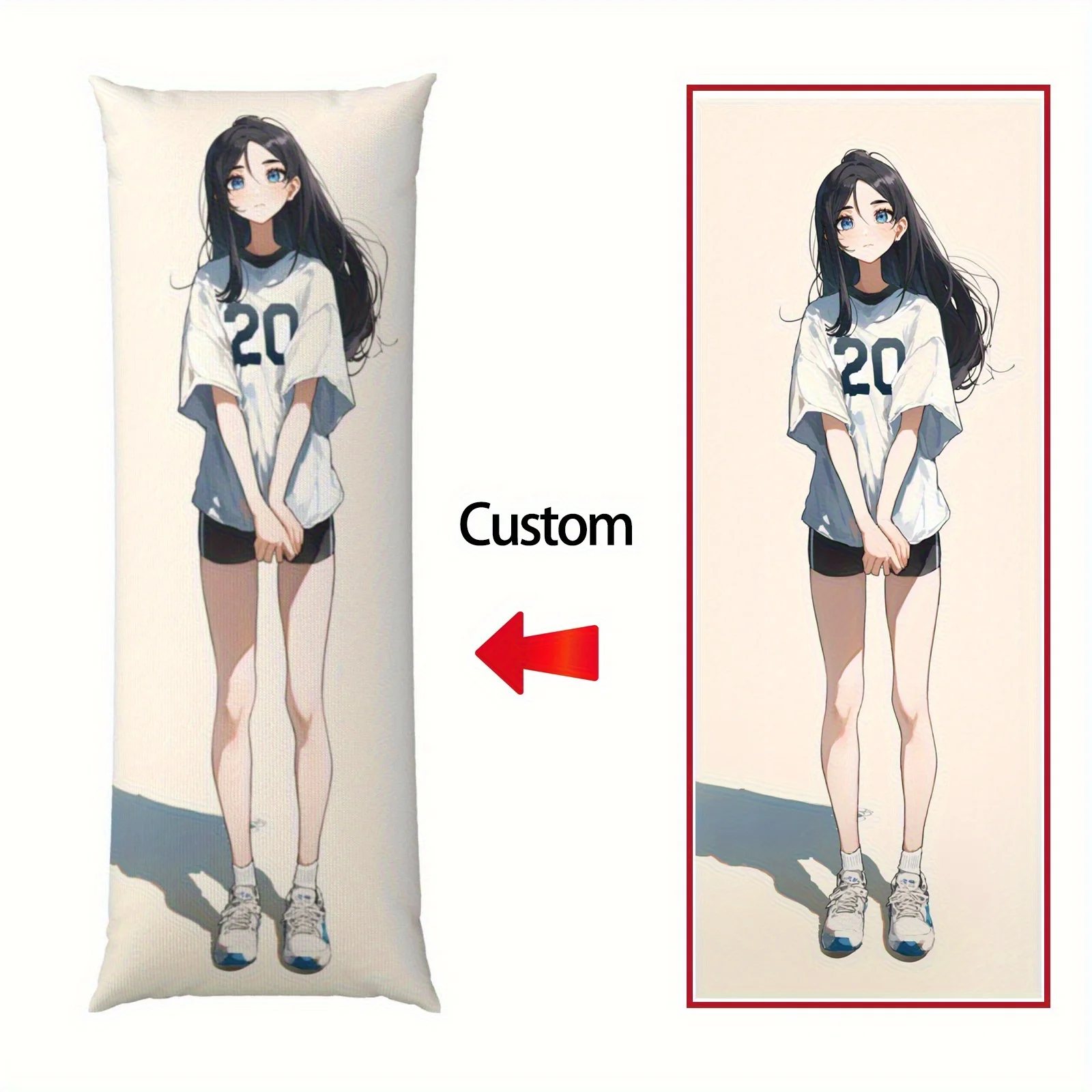 Custom Pillow Cover, Personalized Photo Pillowcase Printed Dakimakura Cushion Case for Home Decor Gift