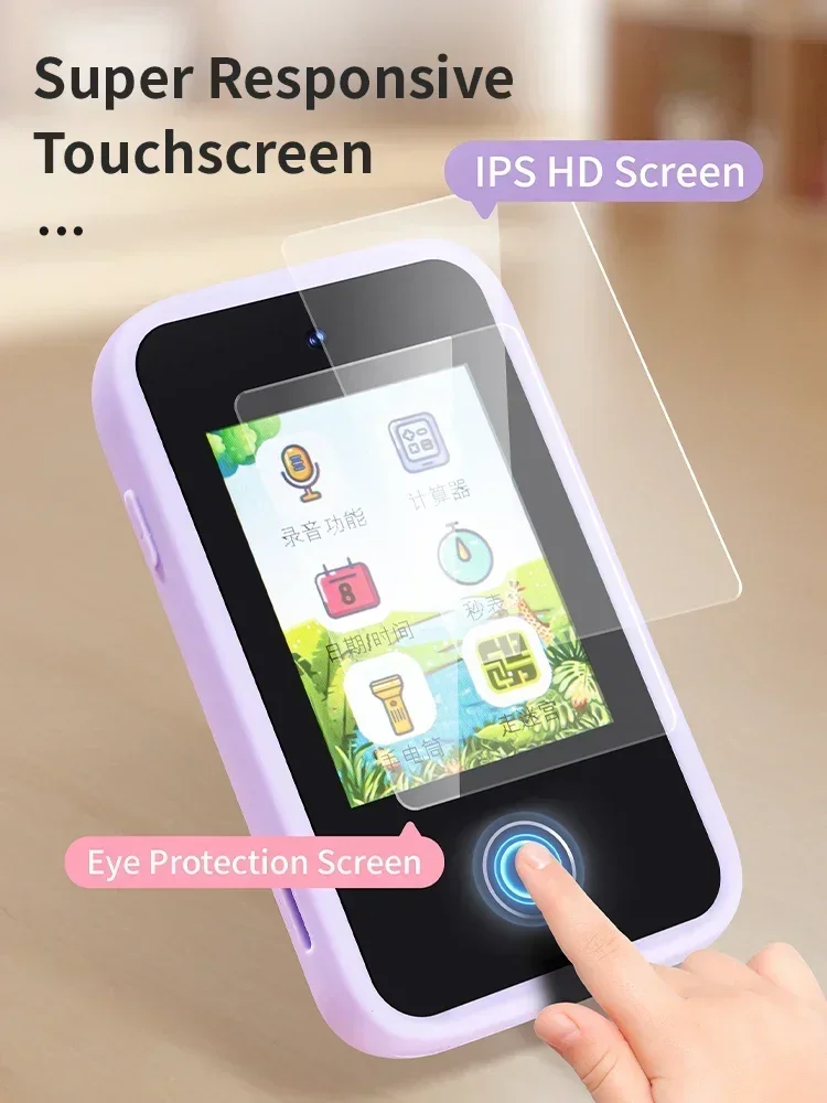 V33 Children's Unicorn Smart Phone Toy with MP3 Music Player 2.8-inch Screen HD Dual Camera Puzzle Games for Girls And Boys