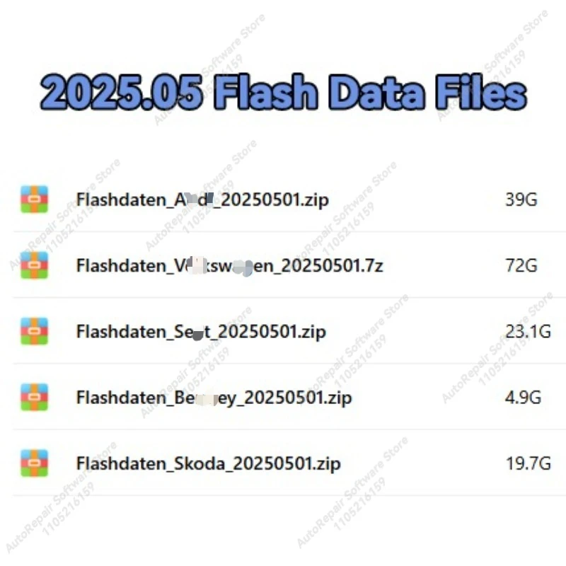 [2025.05] Latest Flashdaten ECU Firmware Flash Data Files For VW for AUDI for SEAT for SKODA