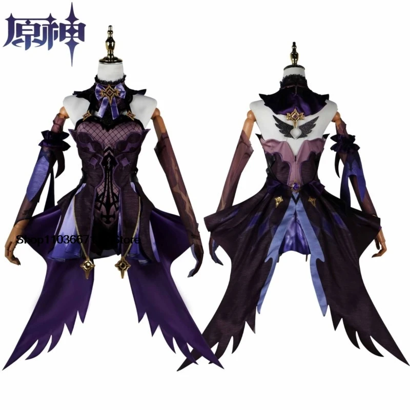 Genshin Impact Fischl Cosplay Costume Wig Anime Dress Halloween Roleplay Carnival Uniform New Skin Women Outfit Set New Arrival